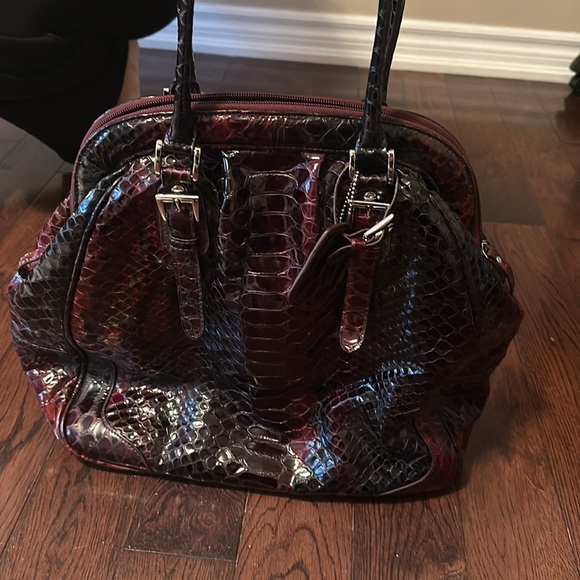 Danier Leather lambskin with crocodile print tote bag - Picture 4 of 11